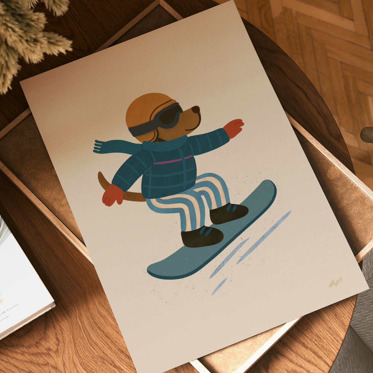 Skiing Fox Poster