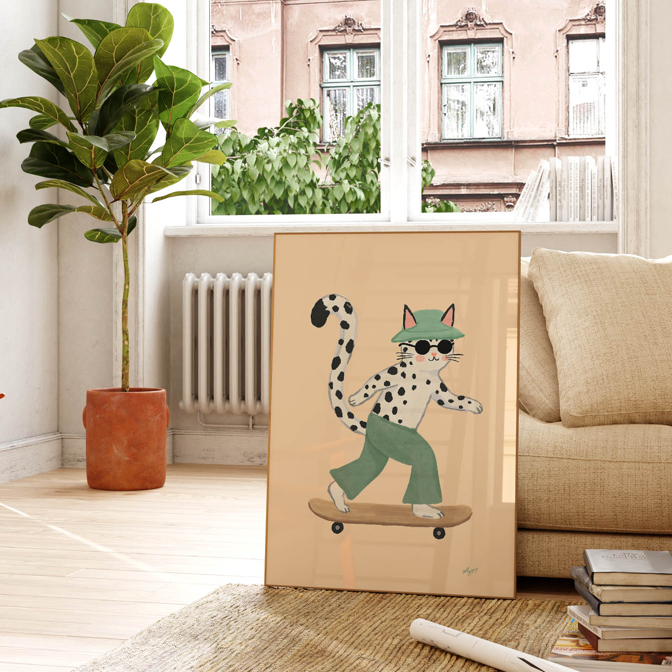 Cool Skaterkatzen-Poster