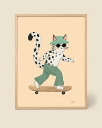 Poster Chat Skateur Trop Cool