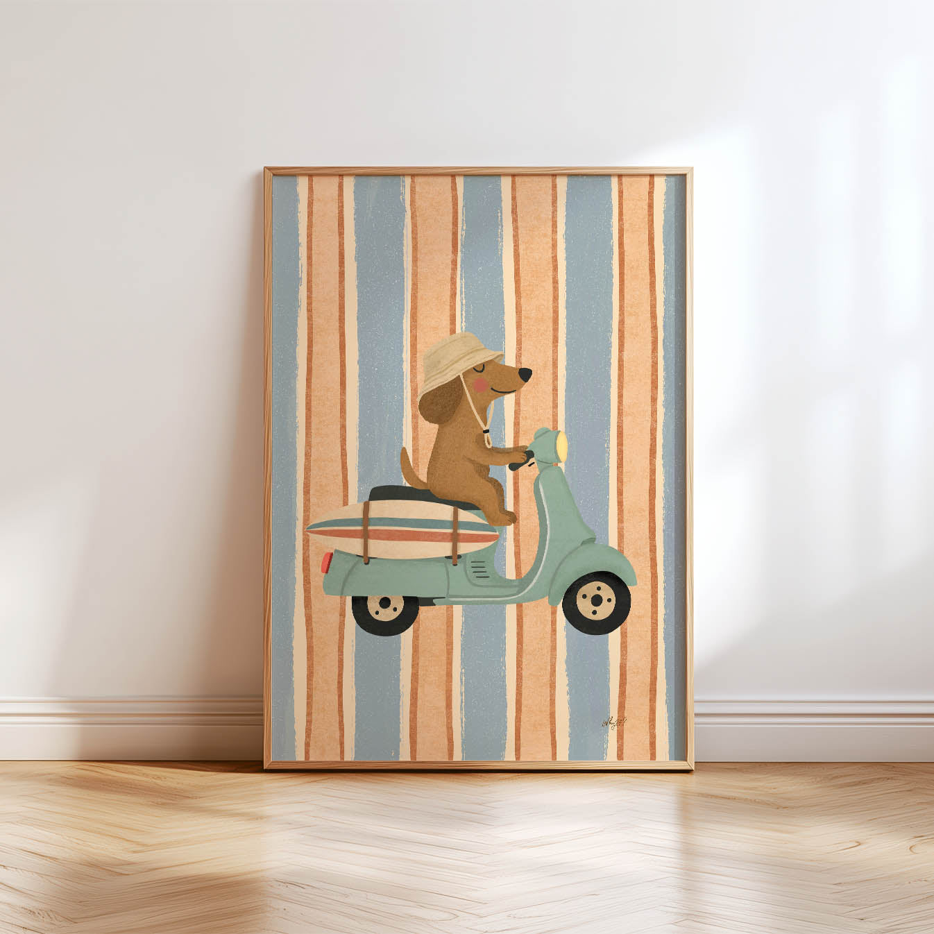 Surf Scooter Dog Poster