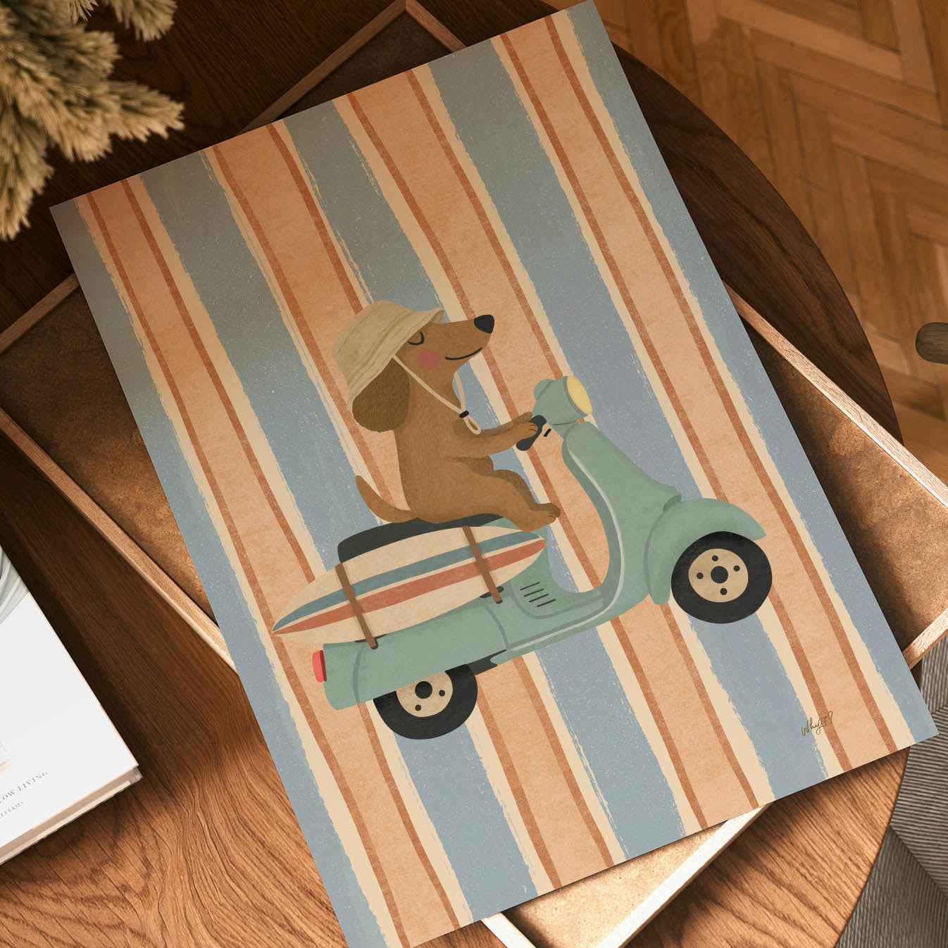 Surf Scooter Dog Poster