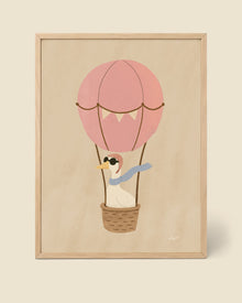 Poster Gans im Heißluftballon