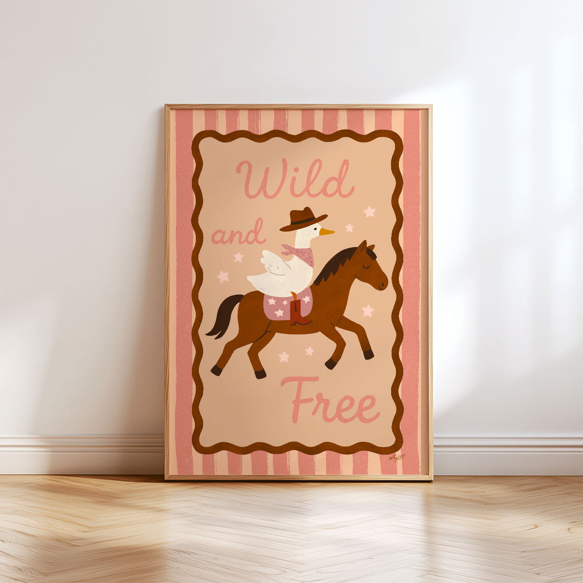 Wild And Free Rider Cream Poster