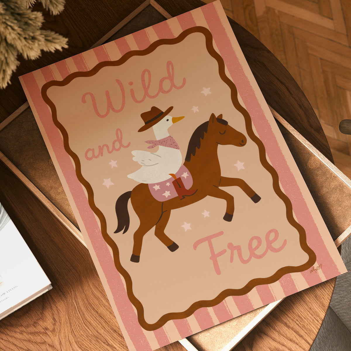 Wild And Free Rider Cream Poster