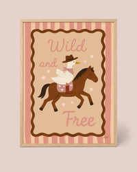 Wild and Free Cowboy Goose Poster