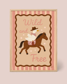 Wild and Free Cowboy Goose Poster