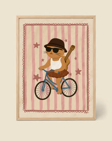 Affiche Chatte à Vélo Crème