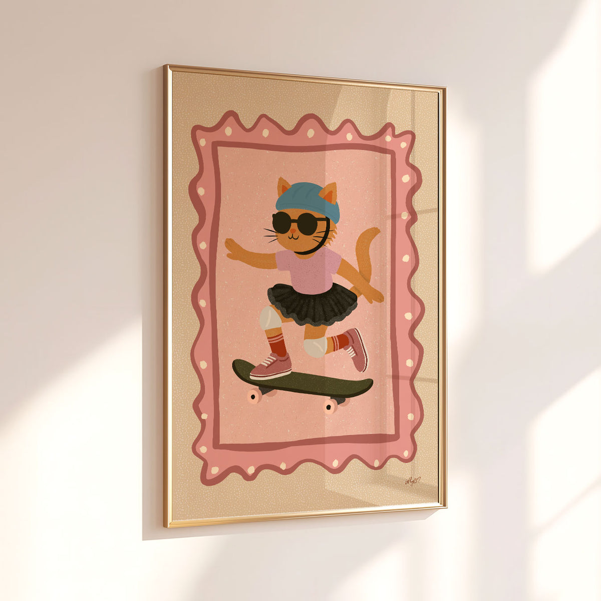Kitty Skate Cream Poster