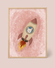 Póster Conejito Cohete Espacial