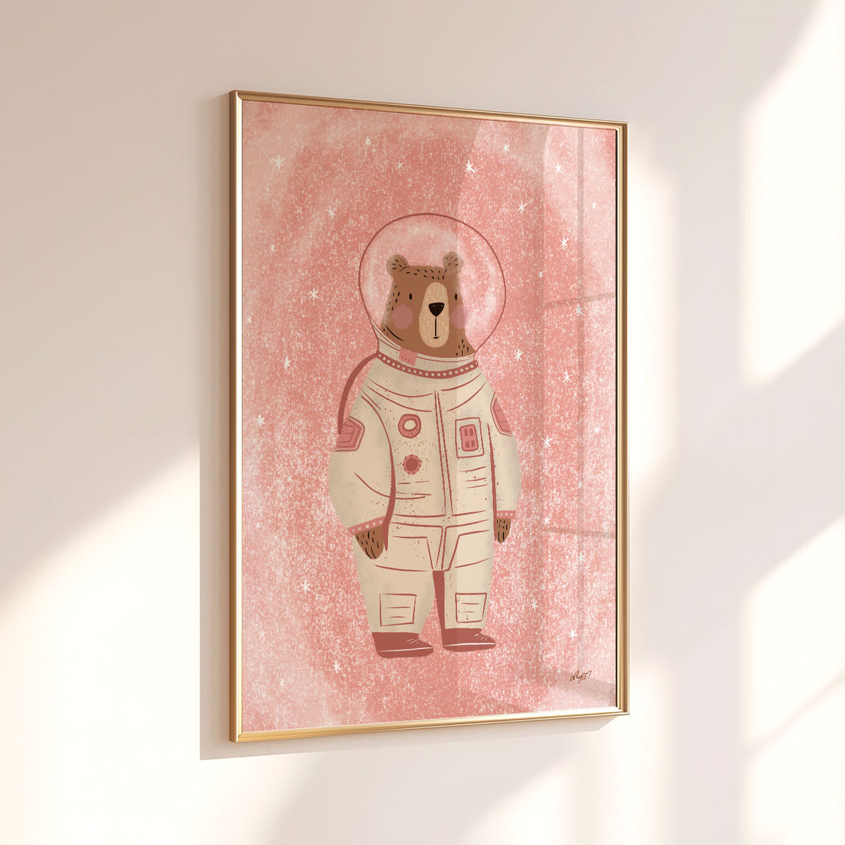Little Astronaut Cream Poster