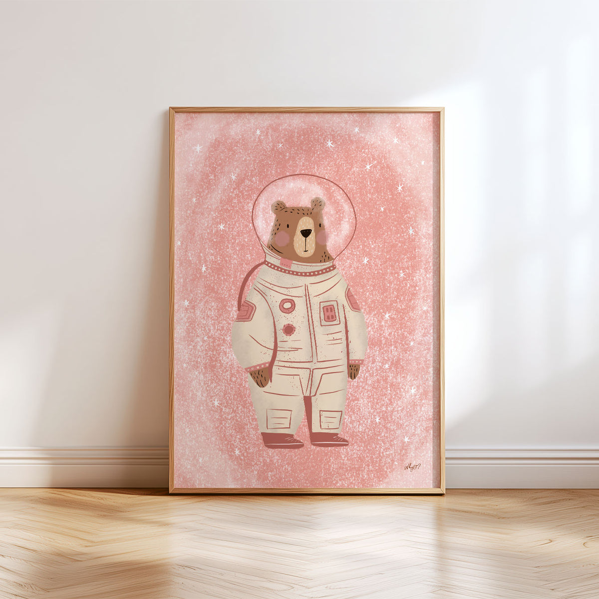 Little Astronaut Cream Poster
