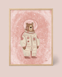 Poster Pequeño Astronauta Rosa
