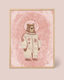 Poster Pequeño Astronauta Rosa