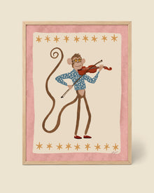 Geigenaffe Poster Rosa