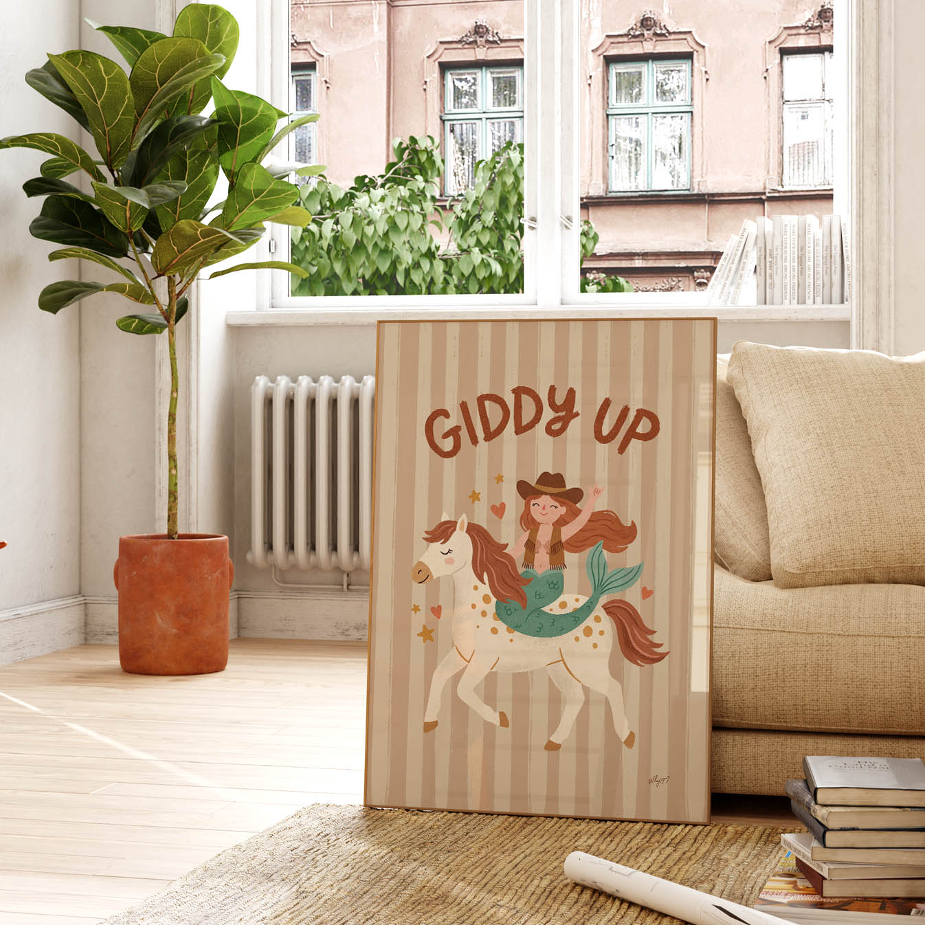 Mermaid Cowgirl Poster