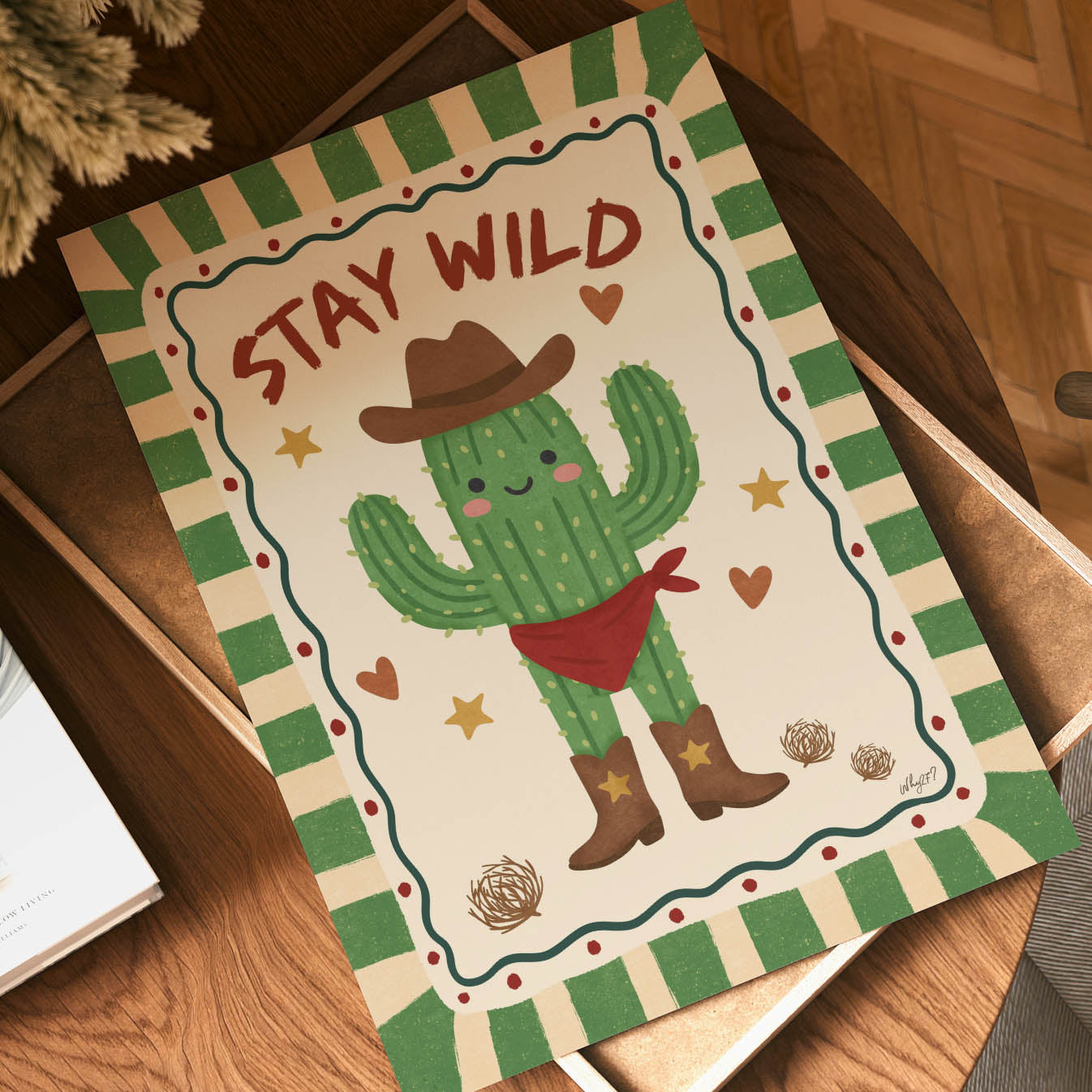 Desert Cowboy Cactus Poster